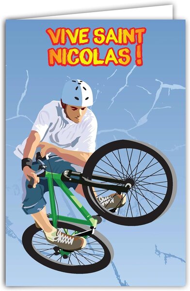 Carte vive saint nicolas bonne fête 6 décembre avec enveloppe blanche 12x17 5cm