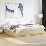 vidaXL Cadre de lit sans matelas chêne sonoma 200x200 cm