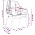 vidaXL Ensemble de salle à manger de jardin 7 pièces avec coussins Marron Poly Rattan