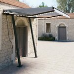 vidaXL Auvent manuel rétractable avec LED 3 5x2 5 m Bleu et blanc