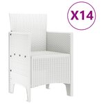vidaXL Ensemble de salle à manger de jardin 15 pièces Blanc Rotin Synthétique