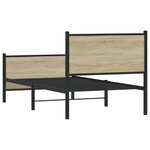 vidaXL Cadre de lit en métal sans matelas chêne sonoma 75x190 cm