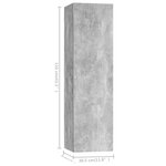 vidaXL Ensemble de meubles TV 3 Pièces Gris béton Bois d'ingénierie