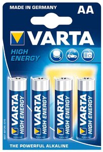 Blister de 4 piles alcaline HIGH ENERGY Mignon AA / LR6 VARTA