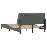 vidaXL Cadre de lit sans matelas gris foncé 140x190 cm tissu