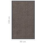 vidaXL Paillasson touffeté 90x150 cm Marron foncé