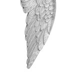 Sculpture Petites Ailes vidaXL Argent 17x5x59 cm en Aluminium