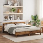 vidaXL Cadre de lit en pin Bois ancien Bois de pin massif 180 x 200 cm