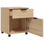 vidaXL Classeur mobile avec roues Chêne sonoma 45x38x54 cm