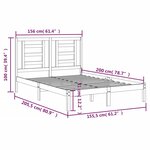 vidaXL Cadre de lit sans matelas gris 150x200 cm bois de pin massif