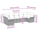 vidaXL Ensemble de Canapé de Jardin 7 pièces avec coussins Gris Clair Poly Rattan