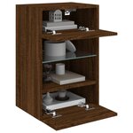 vidaXL Meuble TV mural avec lumières LED chêne marron 40x30x60 5 cm