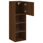 vidaXL Meubles TV avec lumières LED 2 Pièces chêne marron 30 5x30x90 cm