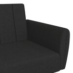 vidaXL Canapé-lit à 2 places avec repose-pied noir tissu