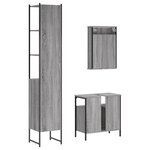 vidaXL Ensemble de meubles de salle de bain 3 Pièces Sonoma gris