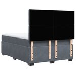 vidaXL Sommier à lattes de lit et matelas Gris foncé 140x200cm Velours