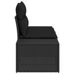 vidaXL Canapé de jardin 2 places avec coussins Noir Rotin Synthétique