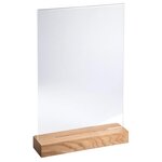 Porte-visuel Avec Socle En Bois Vertical A4 - Cristal - X 10 - Exacompta