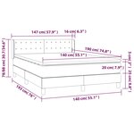 vidaXL Sommier à lattes de lit avec matelas Gris clair 140x190cm Tissu