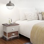 vidaXL Table de chevet 2 Pièces Marron et Blanc