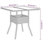 vidaXL Ensemble à manger de jardin et coussins 3 Pièces noir rotin acacia