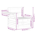 vidaXL Canapé de jardin accoudoir avec table d'appoint bois massif pin