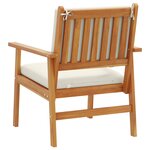 Chaises de jardin vidaXL 2 Pièces avec coussins en bois d'acacia solide