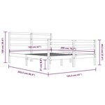 vidaXL Cadre de lit sans matelas blanc bois de pin massif 160x200 cm