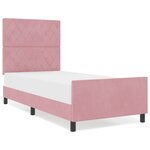 lit vidaXL rose 90x190 cm velours