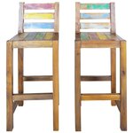 vidaXL Tabourets de bar lot de 2 bois massif de récupération