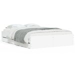 vidaXL Cadre de lit avec tiroirs sans matelas blanc 120x190 cm