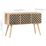 vidaXL Buffet 118x35x75 cm Bois de manguier massif