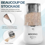Taille-crayon électrique Reservoir- Crayon 6-12 mm- Démarrage Arrêt automatiques- Pointe tranchant ou émoussé en 3-5 s- Blanc- ACROPAQ