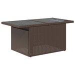 Ensemble de canapé de jardin 7 pièces avec coussins marron en poly rotin