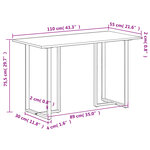 vidaXL Table à manger 110x55x75 5 cm bois de manguier massif