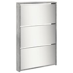vidaXL Armoire à chaussures miroir 5 niveaux gris béton 63x17x169 5 cm
