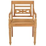 vidaXL Chaises Batavia lot de 2 et coussins beige Bois de teck massif