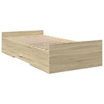 vidaXL Cadre de lit et tiroirs chêne sonoma 90x200cm bois d'ingénierie