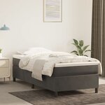 vidaXL Cadre de lit sans matelas gris foncé 100x200 cm velours