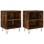 vidaXL Tables de chevet 2 Pièces chêne fumé 40x30x50 cm bois d'ingénierie