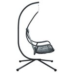 vidaXL Chaise Suspendue avec Support et Coussin Anthracite Acier