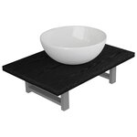 Vidaxl meuble de salle de bain en deux pièces céramique noir