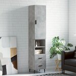 vidaXL Buffet haut Gris béton 34 5x34x180 cm Bois d'ingénierie