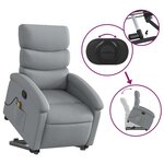 vidaXL Fauteuil de massage inclinable Gris clair Tissu