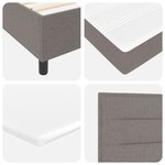 vidaXL Lit à Ressorts avec Matelas en Taupe  100x200 cm  Tissu