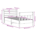 vidaXL Cadre de lit sans matelas 75x190 cm bois de pin massif