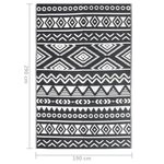 vidaXL Tapis d'extérieur Noir 190x290 cm PP