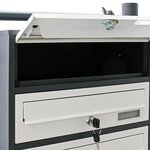 Bloc 6 boites aux lettres pied support 6 compartiment superposé anthracite et blanc