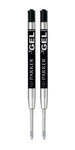 PARKER recharge bille gel  pointe moyenne  noire  blister X 2