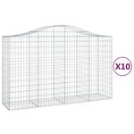 vidaXL Paniers à gabions arqués 10 Pièces 200x50x120/140 cm Fer galvanisé